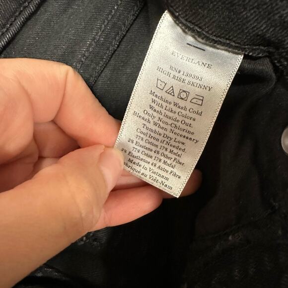 Everlane High Rise Authentic Stretch Skinny Ankle Jeans in Wash Black Size 24 - Picture 5 of 7